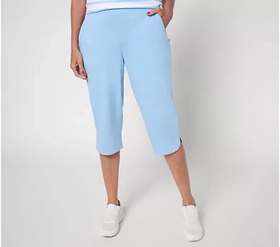 Denim & Co. Active Petite Textured Cotton Skimmer Cloudy Sky Petite XLG  A694903
