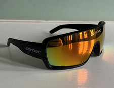 Carnac Feldman cycling glasses. Matt Black Frames. Red Revo Lenses. Sunglasses