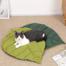 Pet Dog Bed Mat Warm Plush Soft Pad Dog Cat Pad Sleeping Bed leaf bed Washable