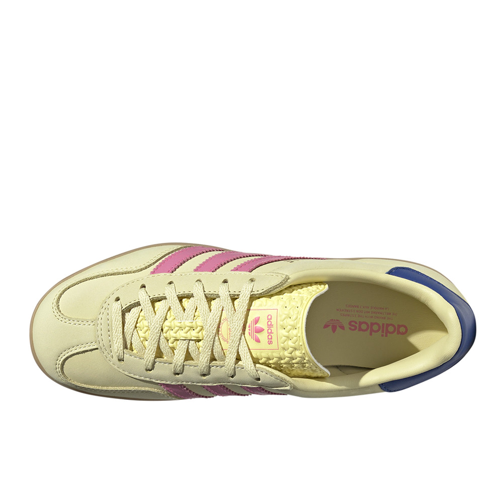 adidas Gazelle Indoor Lace Up  Womens Pink, Yellow Sneakers Casual Shoes JI2719 thumbnail 4