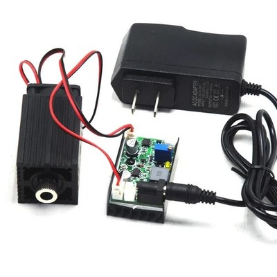 Focusable 100mW 532nm Green Line Laser Diode Module w 12V Driver & Fan