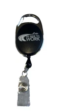 My Ride to Work Self Retracting ID Badge And Key Reel Black Case