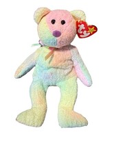 Ty Beanie Babies Groovy 1999 Pastel Rainbow Tie-dye Bear With Tag