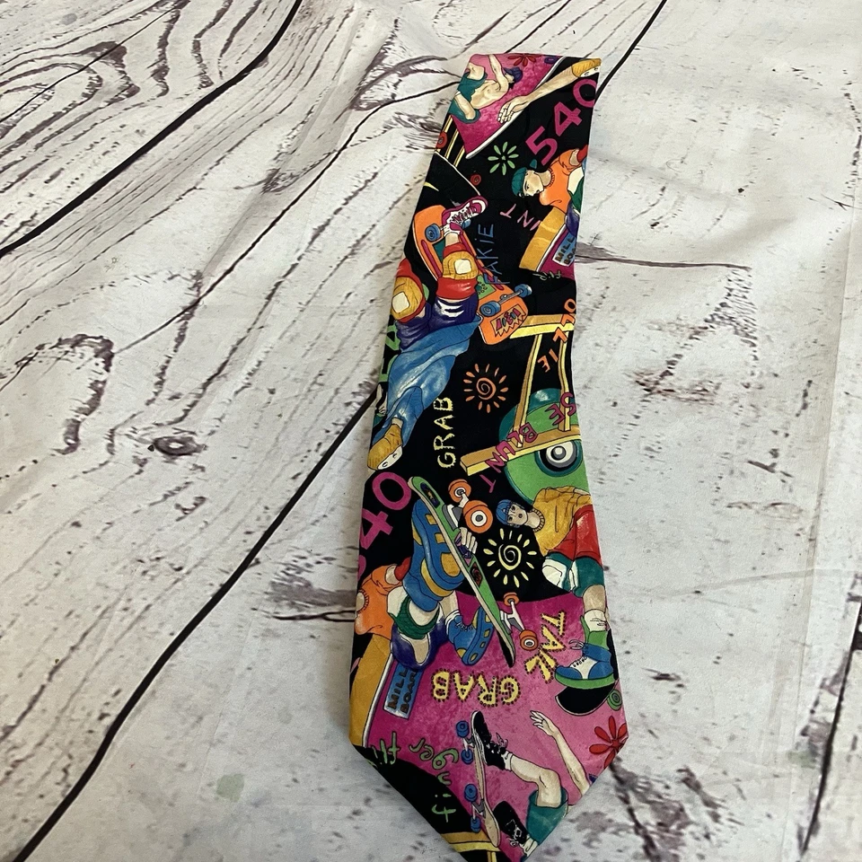 Nicole Miller Silk Ties Vintage Hand Sewn Colorful Novelty Graphic Whimsical 3 - Image 3 of 4