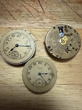 Lot Of 3 Pocket Watch Parts 2 Elgin One Waltham