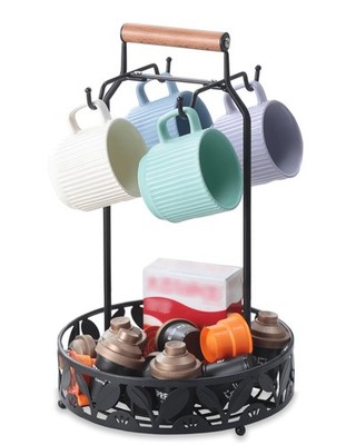 Ouseen Mug Holder for Countertop, 2-in-1 Tree Large Mugs & Black 