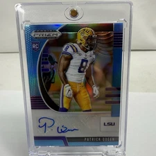 2020 Prizm Draft Picks Patrick Queen #221 Rookie Auto RC Blue /30 LSU