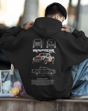 Raptor Pickup Hoodie Fan Art Off-Road Truck Graphic Sweatshirt Gift