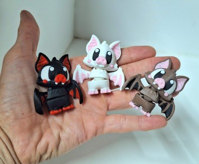 Fruit Bat 3D printed articulated halloween Flexi Fidget Cute Gift lot of 3