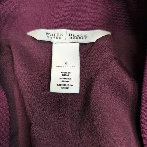 White House Black Market Jacket Womens 4 Purple Blazer Button Up Suit Coat - Picture 6 of 10