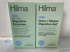 Hilma Dairy + Gluten Digestive Aid, Enzymes Herbs, 30 Capsules  EXP 01 & 04/26
