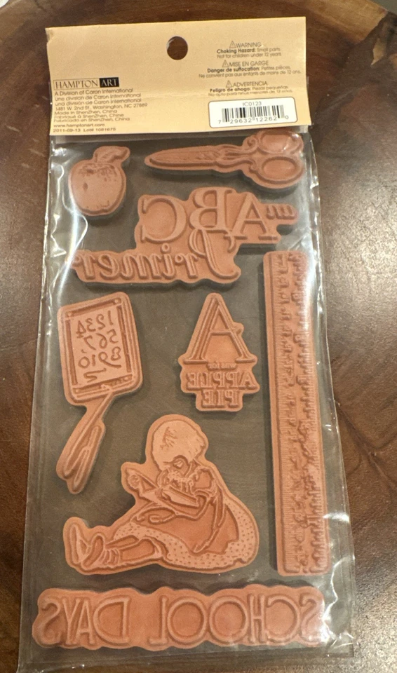 Carimbo de borracha gráfico 45 oito peças ABC primer/dia escolar - Imagem 2 de 2