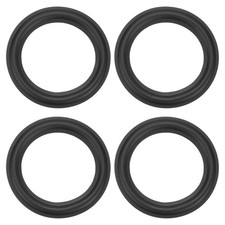 4 Pcs 3.5 Inch Rubber Speaker Edge Surround Rings 89x62mm IDxOD , Black