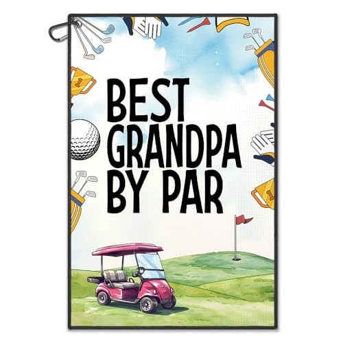 Best Grandpa by Par Printed Golf Towel, Funny Golf Towels for Golf Bags with - Bild 1 von 6