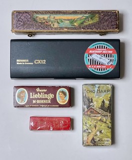 Hohner 5 Mundharmonikas in OVP Rheingold Echo CX12 Piccolo Lieblinge