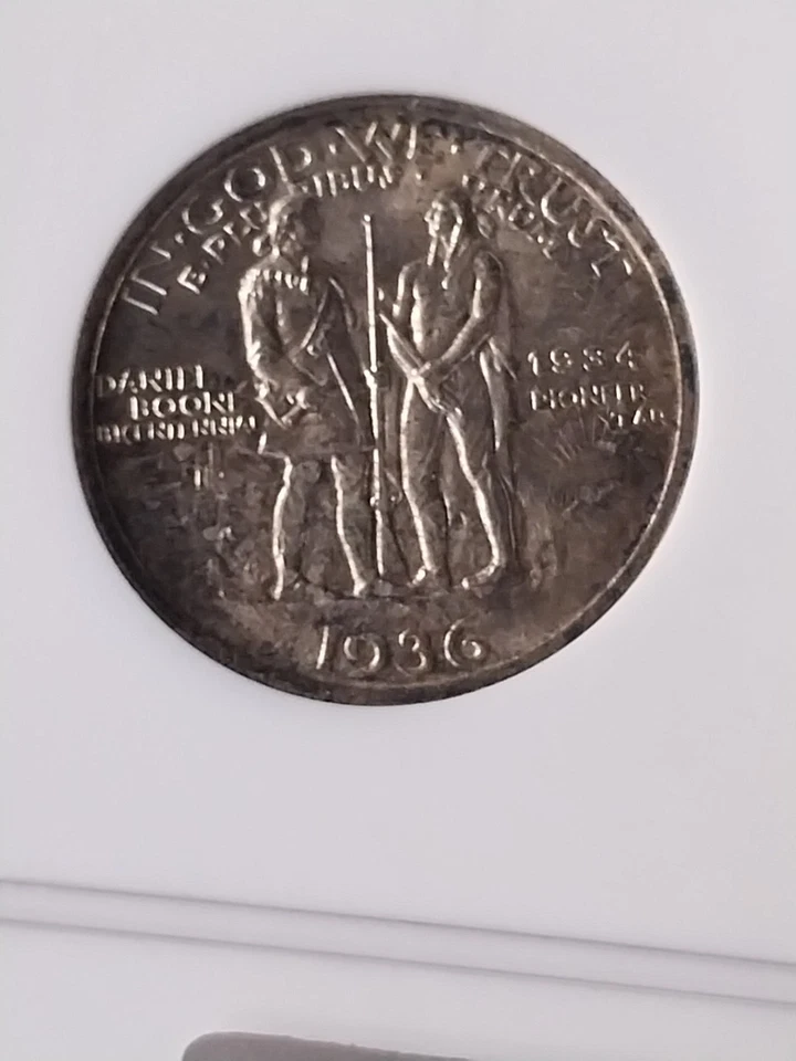 1936  Daniel Boone Commemorative  Half Dollar ANACS MS 64 Toned - Image 3 of 4