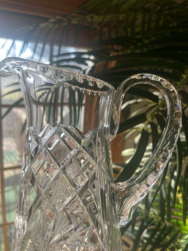 Vintage Antique American Brilliant Crystal Clear Cut Glass Pitcher - Picture 3 of 14