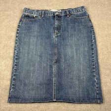 Vintage Y2K GAP Denim Skirt Size 12 Blue Denim Cottagecore Western Prairie 2002