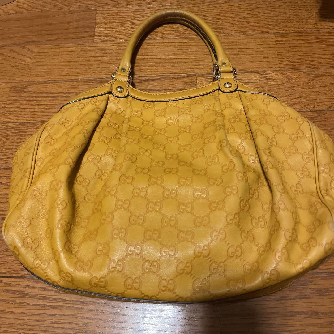 GUCCI Shima Leather Tote Bag A4 Size Yellow Camel Authentic Excellent Condition thumbnail 2