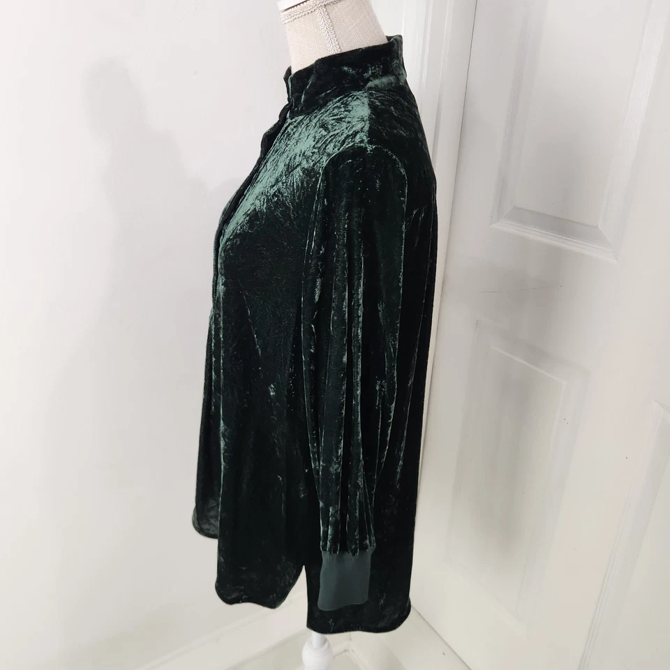 Top Lafayette 148 para mujer M terciopelo verde romántico Navidad vacaciones tonos joya Foto 3 de 4