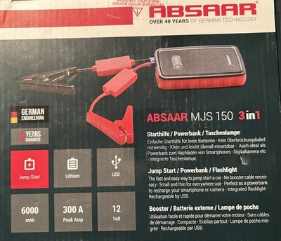 Auto Start Starthilfe ABSAAR ab-mjs150 Mini Multi Booster 12v 6.000mah 15