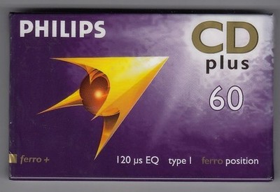 Philips CD Plus 60 Minute Audio MC Cassette Tape Leerkassette NEU OVP Made in Ge