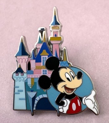 Disneyland Pin 2025 Sleeping Beauty Castle with Mickey Mouse in the foreground