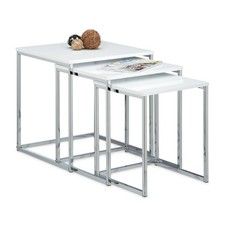 Side Table Nesting Table Coffee Table Modern Storage Table Sturdy Chrome Plated