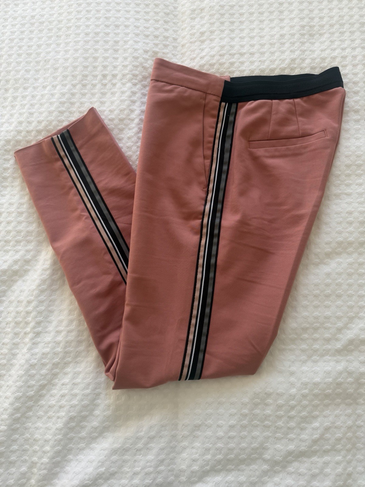 Zara Basic Side-Stripe Ankle-Length Trousers, Sal… - image 6