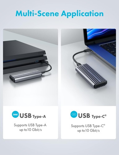Aluminiowa obudowa GRAUGEAR M.2 SSD, USB3.2 Gen2 10Gbit/s, NVMe, M.2-PCIe SSD 228 - Zdjęcie 6 z 10