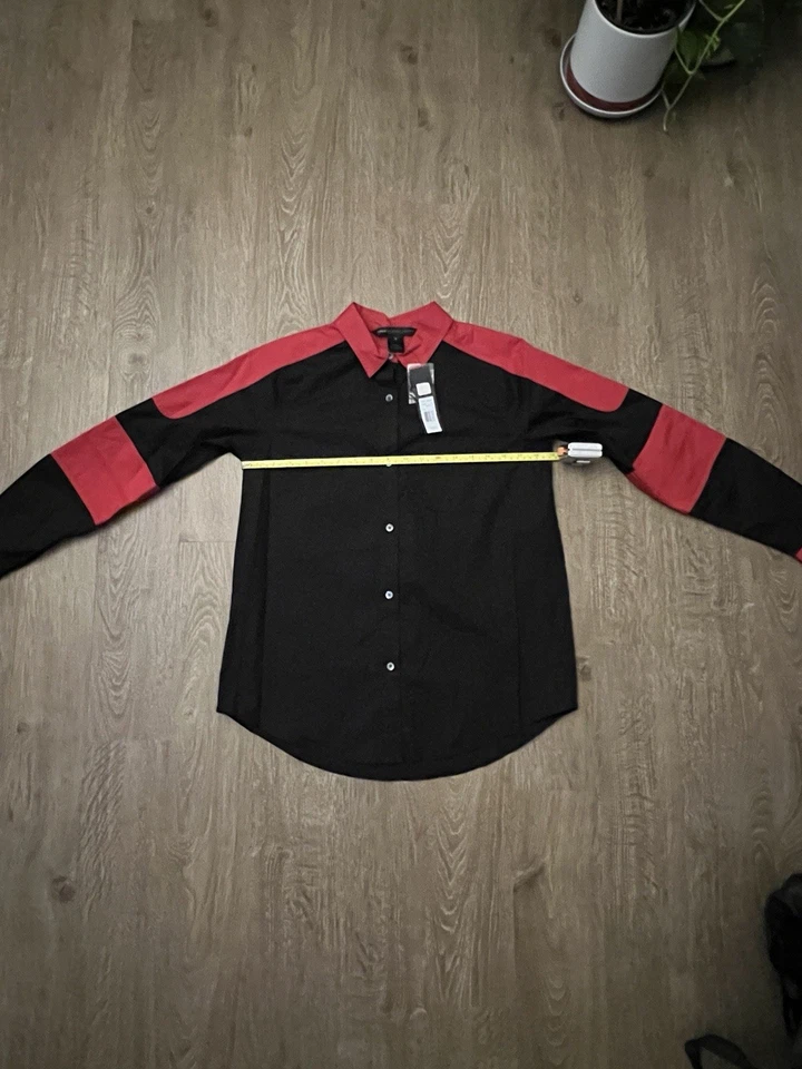 $278 Marc Jacobs Para Hombres Nueva Camisa Manga Larga Abotonada Para Hombre Talla Pequeña Negra Roja Foto 2 de 4
