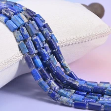 Natural Lapis Faceted Tube Beads Size 12x8mm DIY Jewelry Making Beads