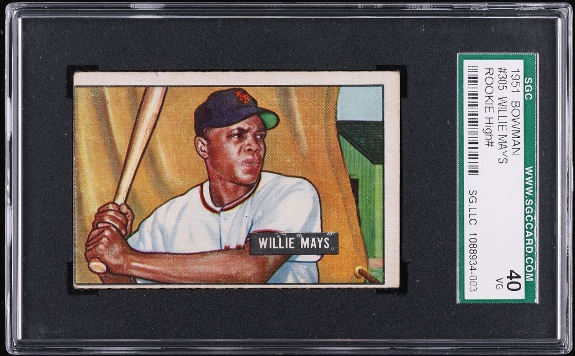 Willie Mays 1951 Bowman #305 SGC 3 Rookie