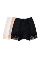 Rhonda Shear Women's 4 pack Pin-Up Panty w Lace Detail Neutral