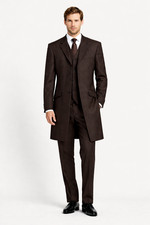 Brown Wool Stripe Prince Edward Jacket Wedding Steampunk Victorian Edwardian