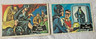 1966 Topps Batman Black Bat Logo #25 The Cat Woman & #26 Q