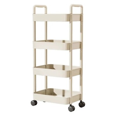 NEW Trolley With Handlebar And Storage Rack Floor Standing Multi Layer Storage