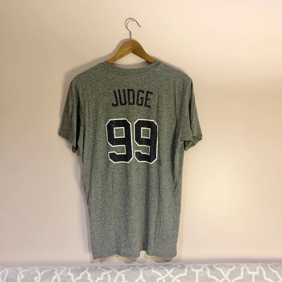 Мужская футболка New York Yankees Aaron Judge 99 MLB одежда серая XL EUC OBO - Изображение 4 из 4