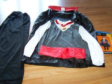 Boys Size Large 10-12 Vampire Halloween Costume Cape Top Pants Cummerbund