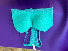 Victoria's Secret PINK Green Floral Lace Bralette Size S D-DD