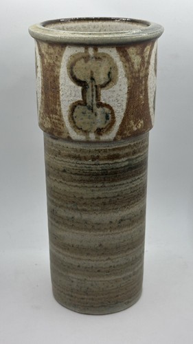 Vintage MCM Soholm Stentoj Bornholm Denmark Danish Stoneware Pottery Tall Vase