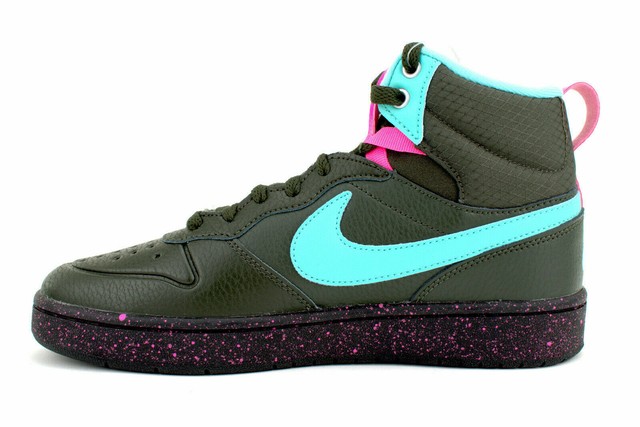 Size 7y Nike Air Court Borough Mid 2 Boot Green Pink Casual Bq5440 300 WMNS 8.5 for sale online 