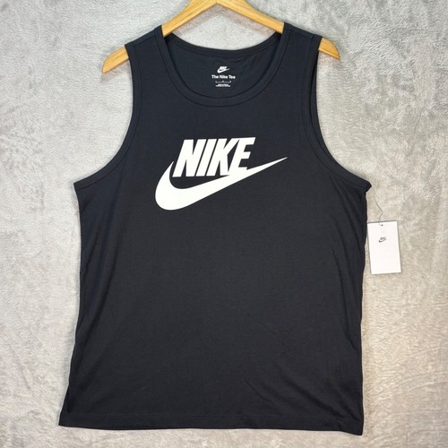 Nike The Nike Tee Tank Top Sleeveless Athletic Training Black Mens Sz L NWT - Picture 3 of 10