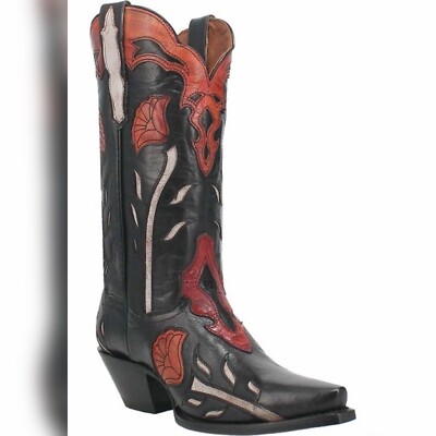 Dan Post Damen Leder Stiefel Boots black red