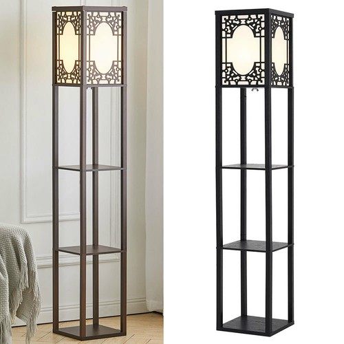 Vintage Floor Lamps With Shelves 3 Tier Wooden Shelf Standing Light Fabric Shade In Taiwan 174720184555 Vintage Floor Lamps With Shelves 3, 3 Tier Shelf Floor Lamp