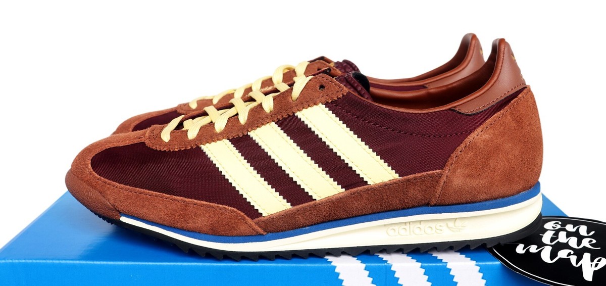 国内配送 adidas SL 72 STACK W MAROON/A.YELLOW/P.BROWN Adidas SL72 OG Maroon Burgundy Preloved Brown Yellow UK 4 5