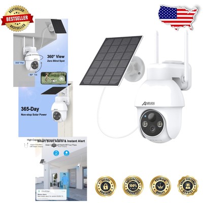 Advanced Solar PTZ Security Camera: 2K Resolution & PIR Motion Detection