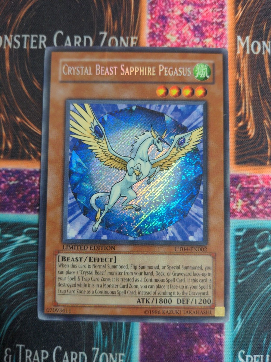 Yu-Gi-Oh! Crystal Beast Sapphire Pegasus CT04-EN002 Limited Yu-Gi-Oh! Crystal Beast Sapphire Pegasus CT04-EN002 Limited