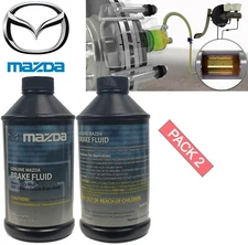 2 Pack OEM Mazda Genuine Brake Fluid Dot-3 High Temperature 00475-10766-BF 12 Fl