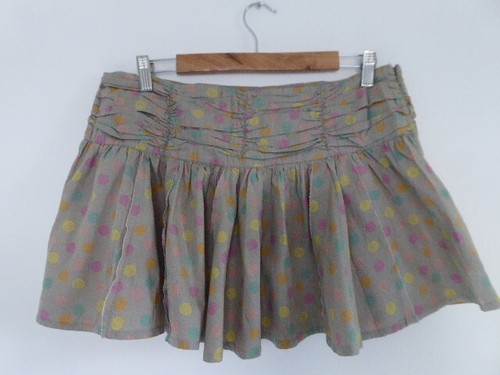 Papaya Skirt 12 Y2K Green Cotton + multi coloured spots Excellent Con - Picture 2 of 8